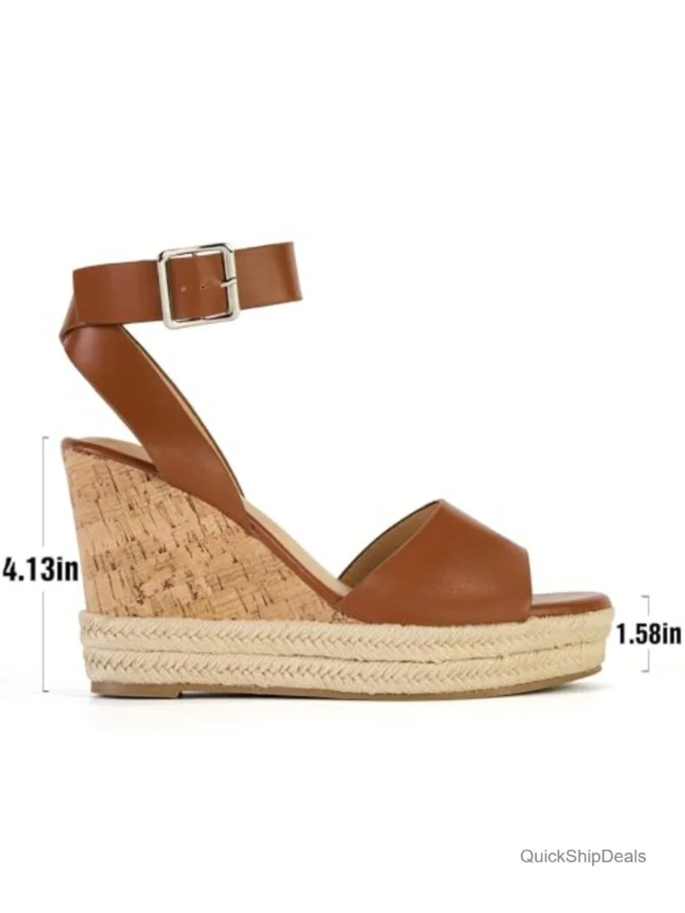 Womens Espadrille Wedge Sandals Ankle Strap Cork Platform Dressy Sandals